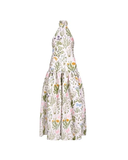 Ashley Stambouli Metallic Garden Dress
