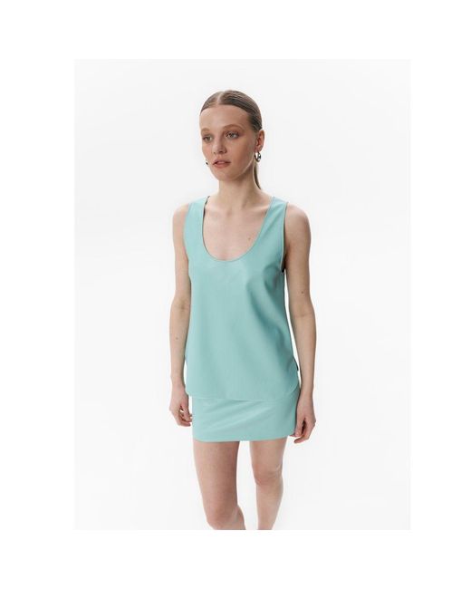 DAR ANN STUDIO Blue Mint Pulse Top