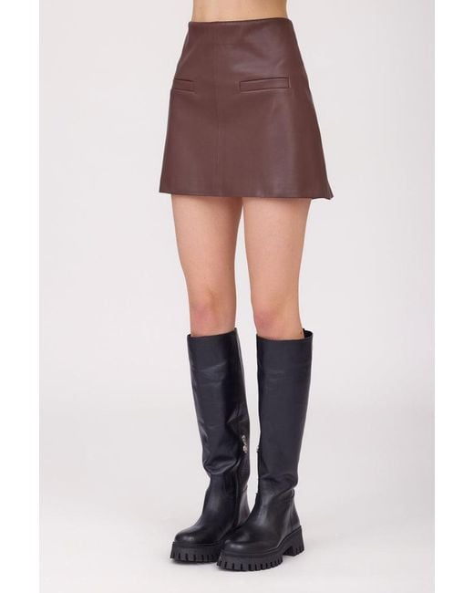 SOTROPA Brown Skirt Eco Leather