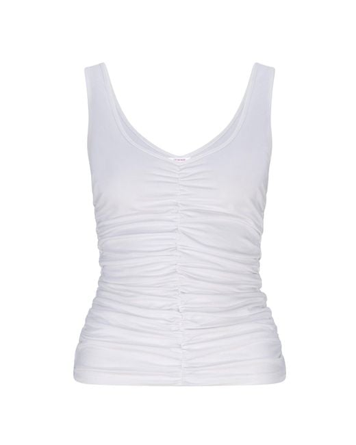 LIZ SKORSIS Blue Olera Singlet Top