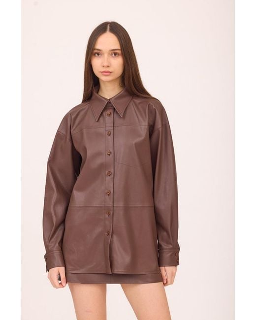 SOTROPA Brown Skirt Eco Leather
