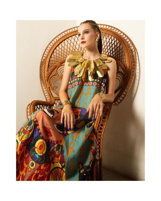 A.nty Story Blue Flowing Sleeveless Maxi Dress