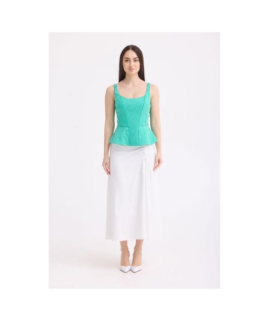 Georgette White Ivory Ruched Wrap Skirt