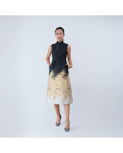 QIPOLOGY Black Gradient Qipao