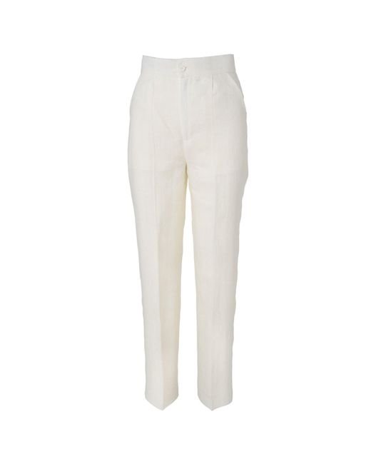 GIORGIA LUCASI White Ivory Linen Tailored Suit With Cut-Out Back