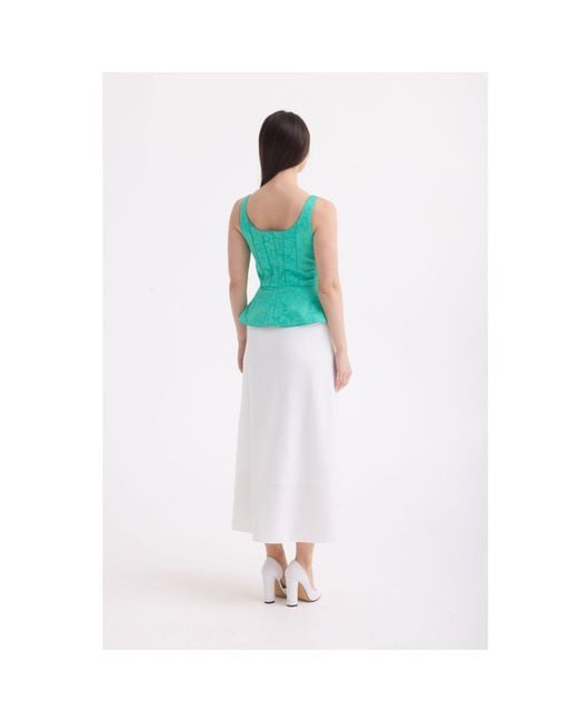 Georgette White Ivory Ruched Wrap Skirt