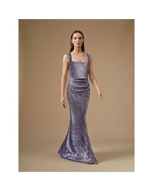 Ashley Stambouli Purple Doria Dress