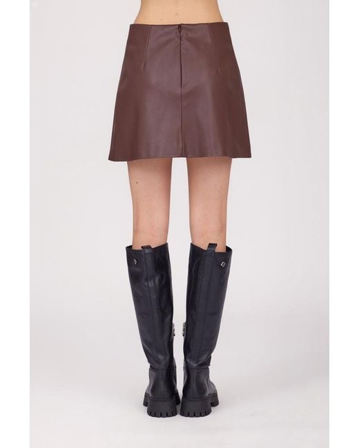 SOTROPA Brown Skirt Eco Leather
