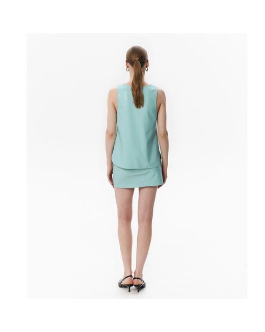 DAR ANN STUDIO Blue Mint Pulse Top
