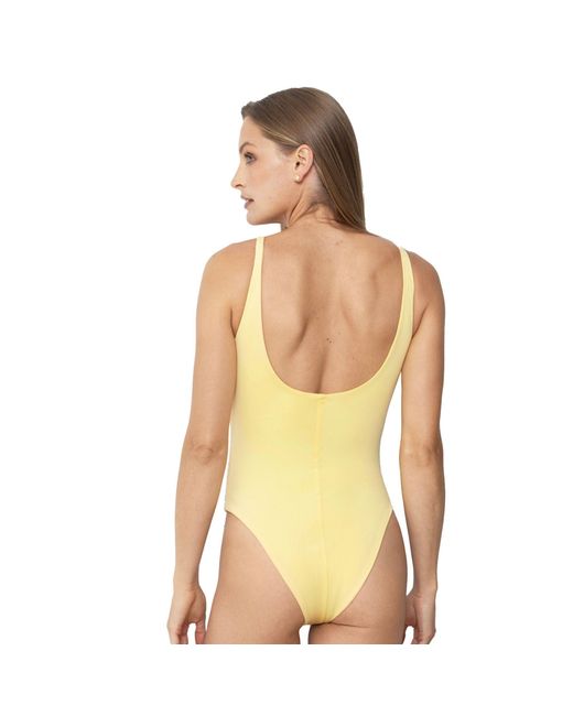 Self-Adore Yellow Ombre Hand-Beaded Embellished One-Piece Swimsuit