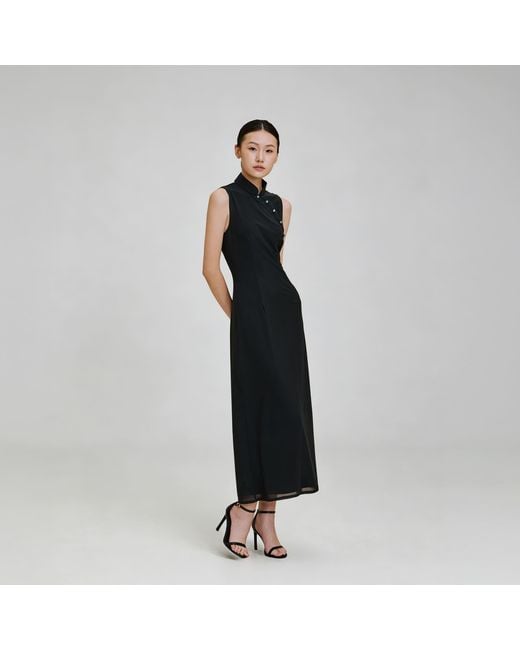 QIPOLOGY Black Mesh Dress