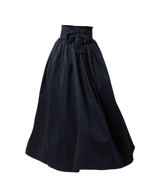Women's Blue Wisteria Dark Cotton Maxi Skirt