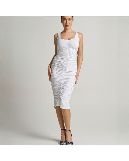 LIZ SKORSIS White Olera Singlet Dress