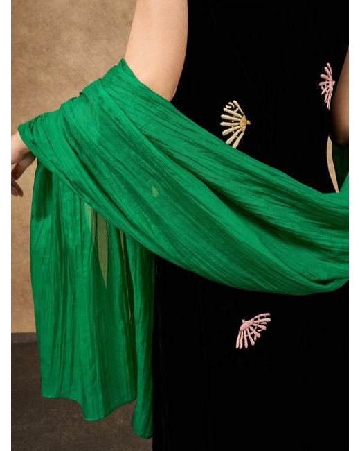 SILK & BEARS Green Emerald Scarf