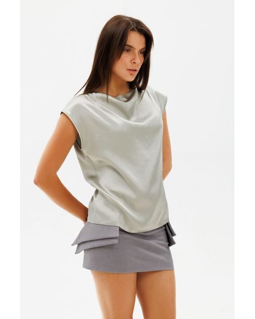 DAR ANN STUDIO Gray Ocean Top