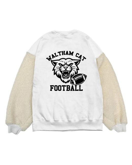 Simeon Farrar White Fur Sleeve Sweatshirt