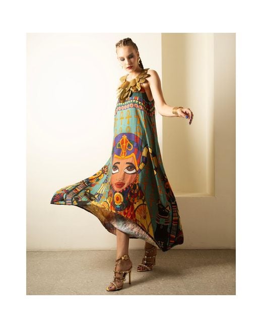 A.nty Story Blue Flowing Sleeveless Maxi Dress
