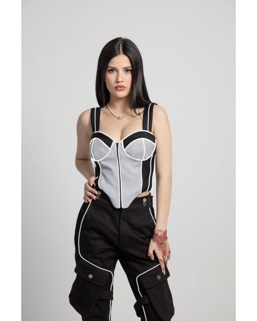 VICTOURRIAHZ White Reflective Lined Corset
