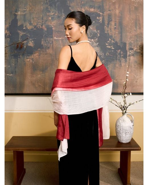 SILK & BEARS Red Ombre Scarf