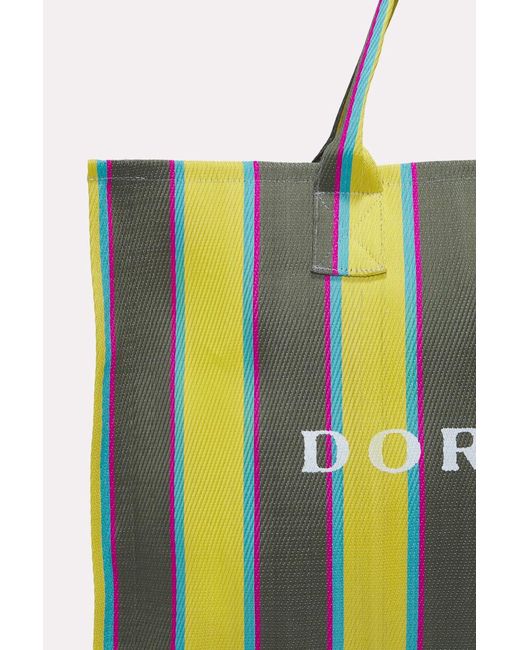 Dorothee Schumacher Green Striped Tote Made From Recycled Plastic