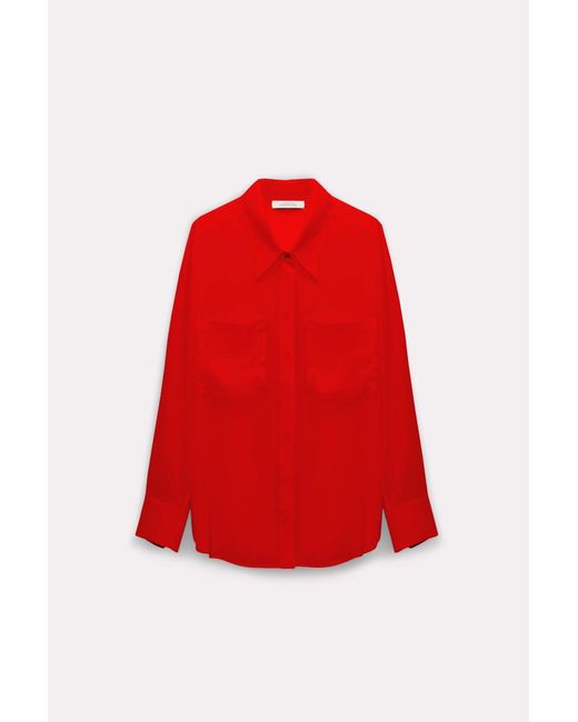 Dorothee Schumacher Red Silk Blouse With Pockets
