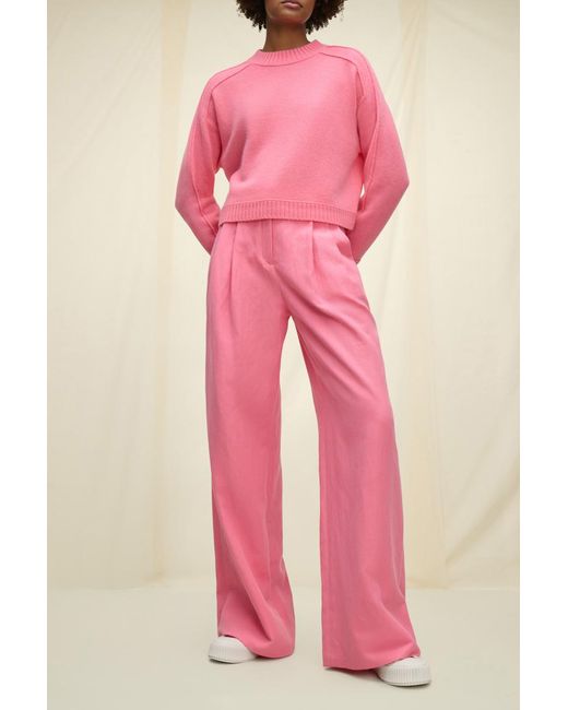 Dorothee Schumacher Pink Raglan Sleeve Sweater In Merino-cashmere