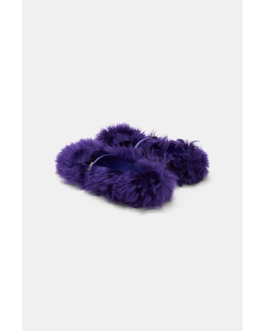 Dorothee Schumacher Blue Curly Sheepskin Mary-Janes