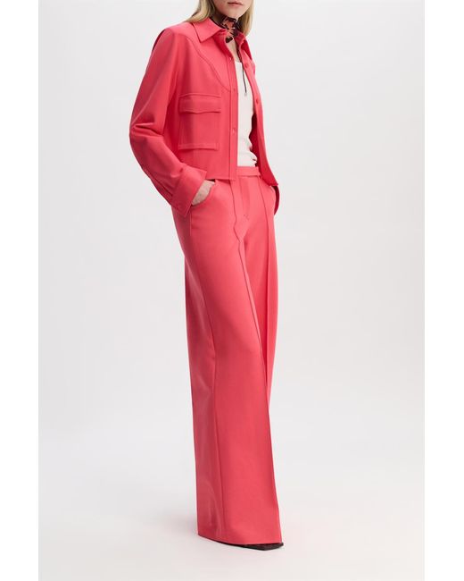 Dorothee Schumacher Red Shirt-jacket In Punto Milano With Western Details