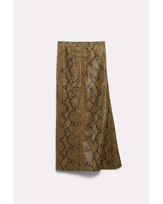Dorothee Schumacher Green Snake Print Lambskin Skirt