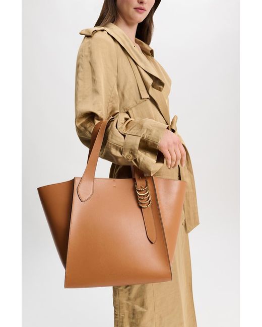 Dorothee Schumacher Brown Tote Bag In Soft Calf Leather With D-ring Hardware