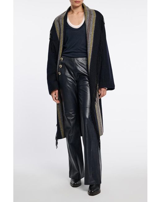 Dorothee Schumacher Blue Double Layer V-Neck Top