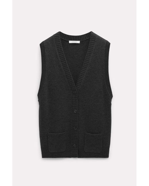 Dorothee Schumacher Black Merino Cashmere Sweater Vest