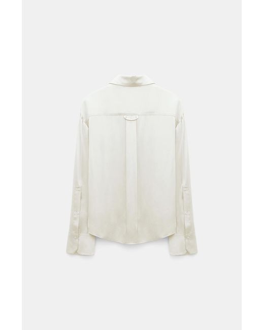 Dorothee Schumacher White Silk Charmeuse Blouse With Collar Detail