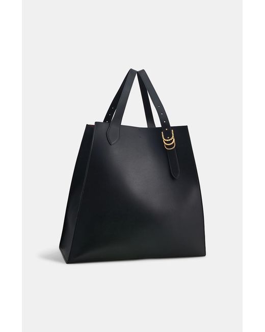 Dorothee Schumacher Black Xl Tote Bag In Soft Calf Leather With D-ring Hardware