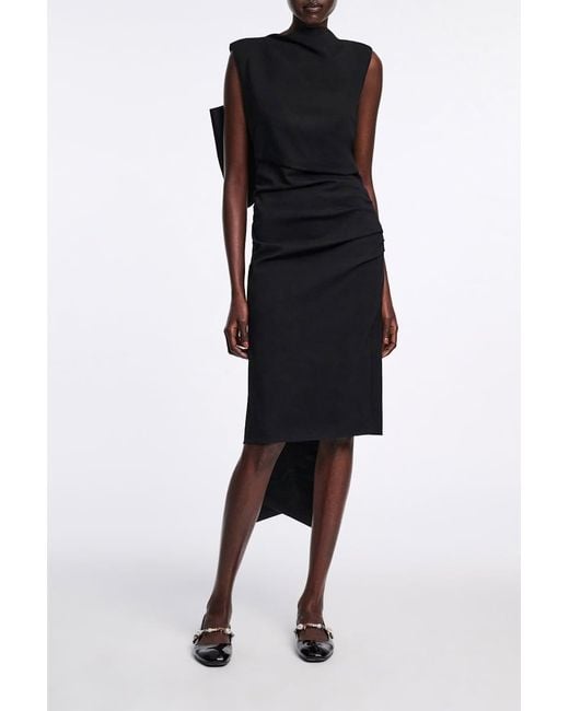Dorothee Schumacher Black Lightweight Punto Milano Dress With Maxi Bow