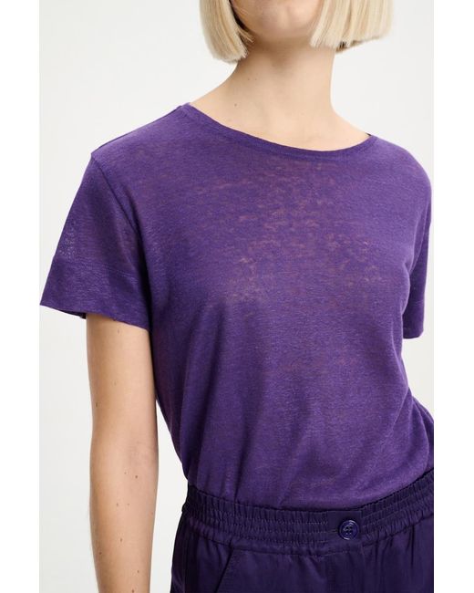 Dorothee Schumacher Purple Round Neck Hemp T-shirt