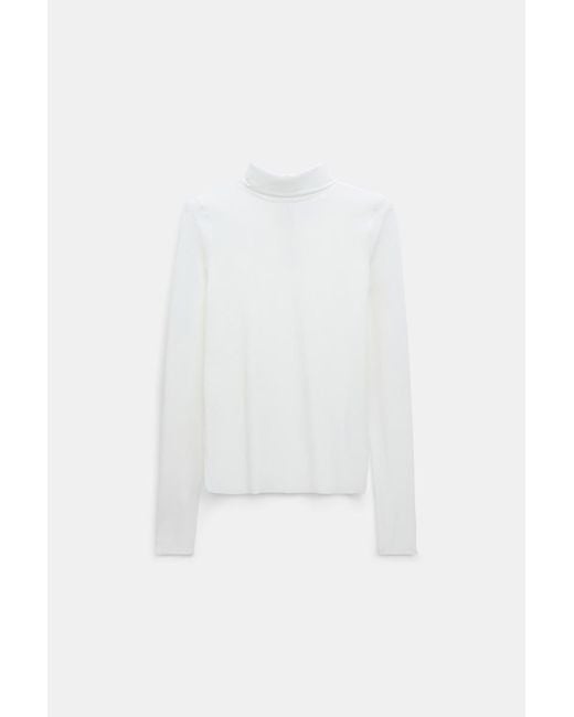 Dorothee Schumacher White Longsleeve mit Rollkragen aus leichtem, technischem Jersey