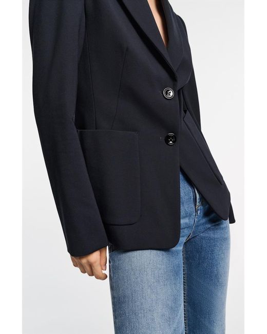 Dorothee Schumacher Blue Punto Milano Jersey Blazer
