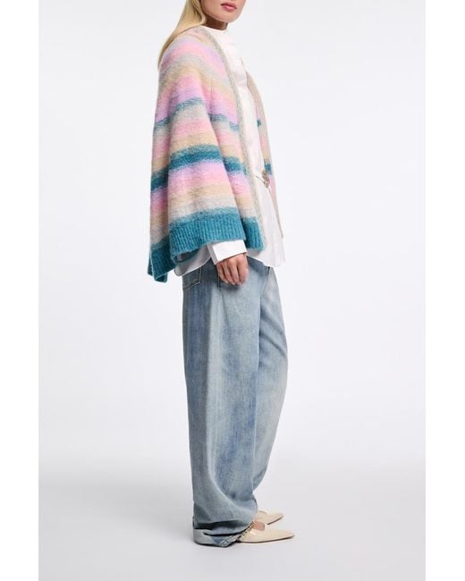 Dorothee Schumacher Multicolor Extra Soft Cashmere Stripe Cape-Cardigan