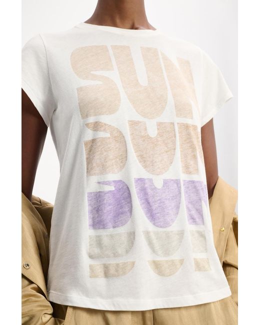 Dorothee Schumacher White T-Shirt mit buntem SUN-Print