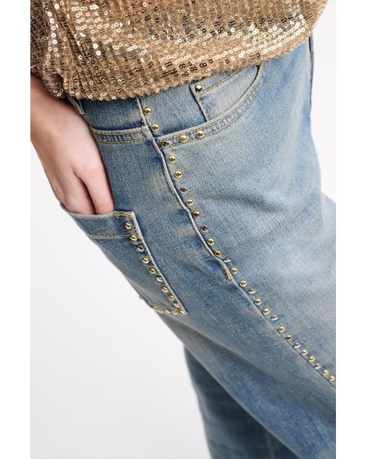 Dorothee Schumacher Blue Jeans With Stud Embellishment