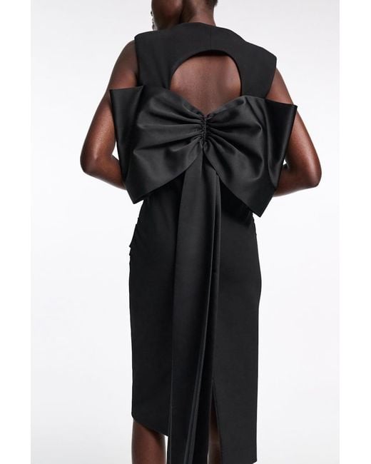 Dorothee Schumacher Black Lightweight Punto Milano Dress With Maxi Bow