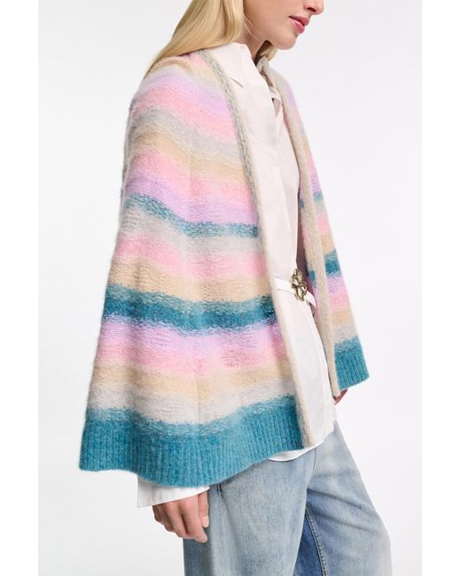 Dorothee Schumacher Multicolor Extra Soft Cashmere Stripe Cape-Cardigan