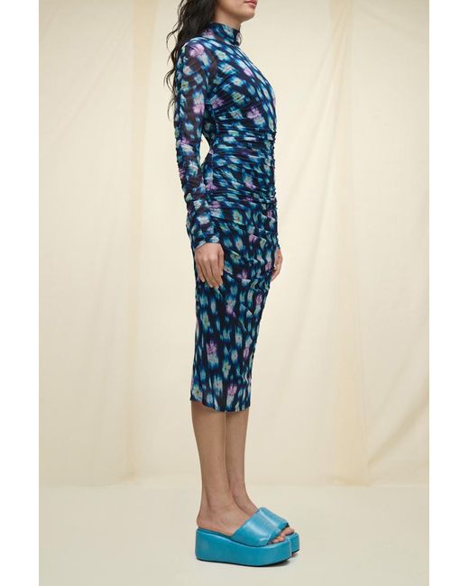 Dorothee Schumacher Blue Neon Floral Print Dress