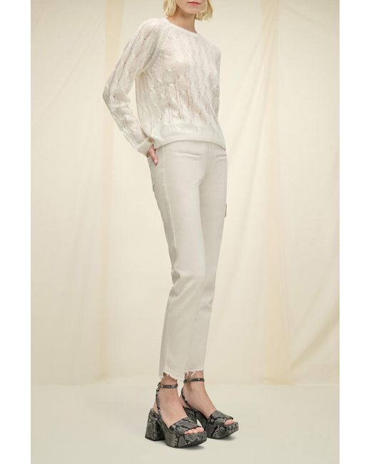 Dorothee Schumacher White Jeans With Frayed Hems