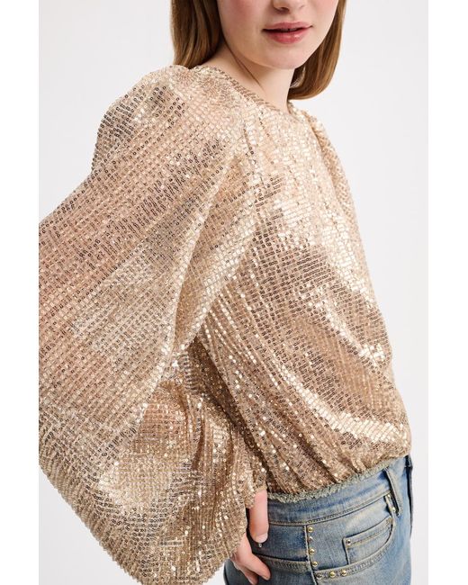 Dorothee Schumacher Natural Sequined Tulle Blouse