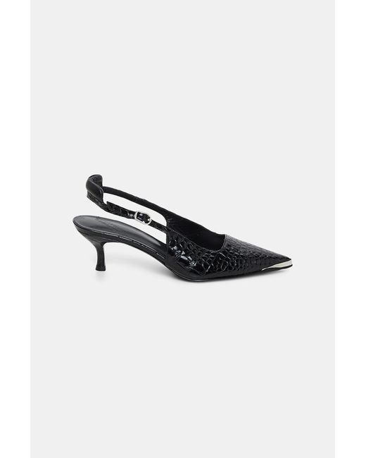 Dorothee Schumacher Pointy Toe Kitten Heel Slingbacks in Black | Lyst