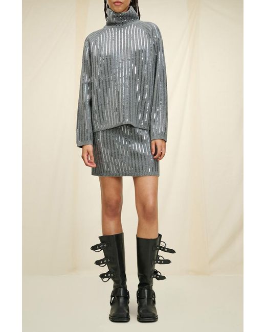Dorothee Schumacher Gray Mini Skirt With Sequins