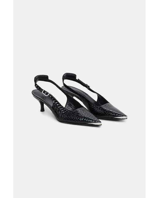 Dorothee Schumacher Pointy Toe Kitten Heel Slingbacks in Black | Lyst