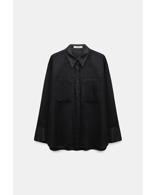 Dorothee Schumacher Black Oversized Shirt In Cotton Voile